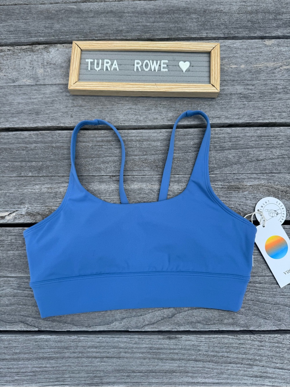 Vuori Yosemite Longline Bra Light French Blue Size Small NWT